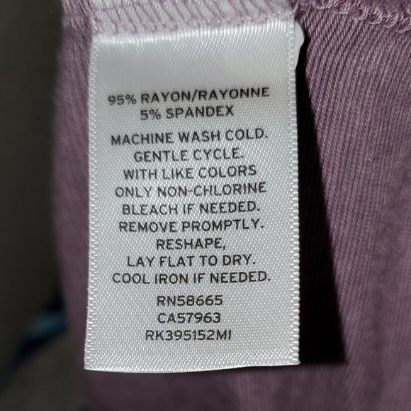 Melrose and Market Purple Striped long sleeve scoop neck top sz XXL - Picture 3 of 5